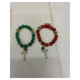 (2)- STRETCHABLE CROSS PENDANT BRACELETS