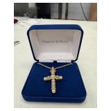 24K GOLD PLATE PENDANT CROSS NECKLACE
