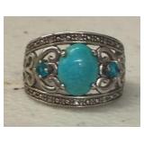 TURQUOISE RING SIZE 5 IN STERLING
