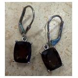 BRAZILIAN SMOKY QUARTZ LEVER BACK EARRINGS