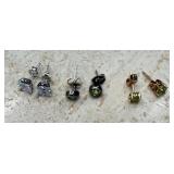 (3)- PAIRS OF STUD EARRINGS