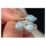 LARIMAR RING IN STERLING SIZE 5