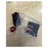 CHERRY RED PEARL STUD EARRINGS