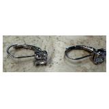 WHITE CRYSTAL STERLING EARRINGS