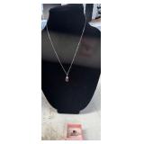 WHITE TOPAZ RING SIZE 5.5 & STAINLESS NECKLACE