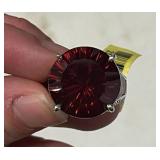 BLAZING RED QUARTZ RING IN STERLING SIZE 5