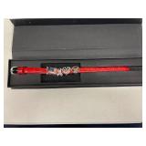 STERLING AMERICANA CHARMS ON LEATHER STRAP