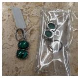 AFRICAN MALACHITE LEVER BACK EARRINGS