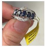 BLUE SAPPHIRE RING IN STERLING SIZE 5