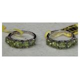 (2)- SIZE 5 PERIDOT STONE RINGS IN STERLING