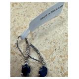 BLUE SAPPHIRE LEVER BACK EARRINGS IN STERLING