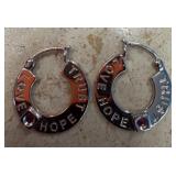 LOVE HOPE TRUST STERLING SILVER EARRINGS