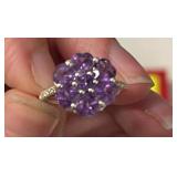 AMTHYST RING IN STERLING SIZE 6