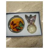 COMPACT MIRROR & 30' PENDANT NECKLACE