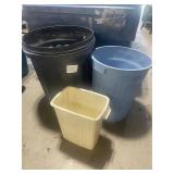 lot of 3 trash cans no lids