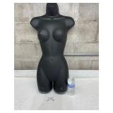 black plastic female torso mannequin form