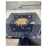 celestial sun and moon woven blanket