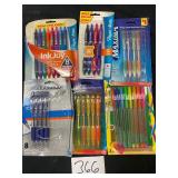 lot of colored ink pens new