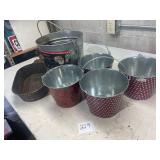 lot of galvanized buckets