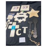 unpainted wooden craft lot