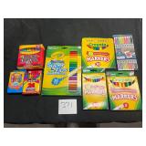 new packs of markers and crayons