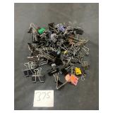 large lot of various size binder clips
