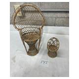 wicker doll size peacock chairs