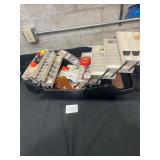 tackle box filled with fishing gear