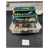 tackle box filled  large amount of fishing gear