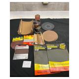 large assortment of sandpaper