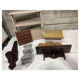 lot of wooden shelves