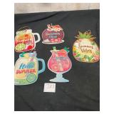 summer and tropical drink wall signs