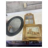 framed mirror and tiger print