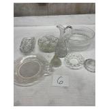 lot of glass serving dishes