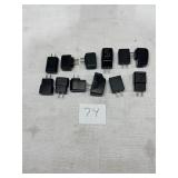 Lot of 12 USB charger wall adapter blocks
