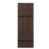 Board and Batten Shutters Pair in Terra Brown