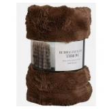 Bubble Faux Fur Throw 60' x 70' - Brown