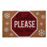 Design Imports Santa Please Stop Sign Doormat