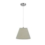 1-Light Nickel Pendant w/ Flaxen Fabric Shade