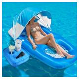 Fabric Covered Inflatable Pool Lounger Float Adult