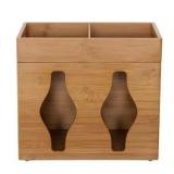 Seville Classics Bamboo Plastic Bag Organizer