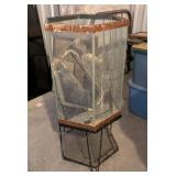 hexagon fish tank and metal stand