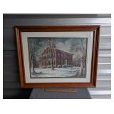 my old kentucky home winter scene print by C.W....