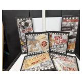 6 wooden movie theatre hollywood decor signs