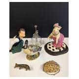 Fancy pig and animal decor plus maitre d' wine...