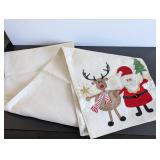 santa and reindeer christmas runner