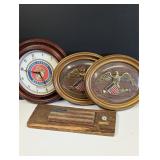 military marine corps clock and plaques