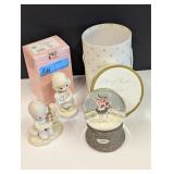 precious moments and snow globe