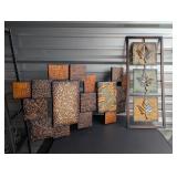 2 stamped metal wall hangings
