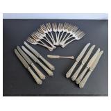 antique silver plated & stainless cutlery